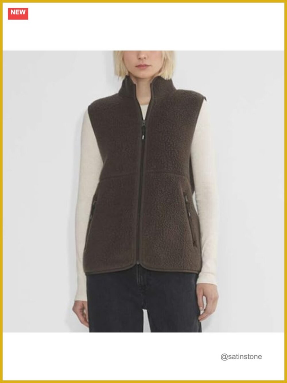 Womens Sherpa Fleece Vest Sleeveless Zip Up Jacket with Pockets Lightweight Warm - Picture 2 of 6